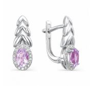Серьги с аметистом бренд Алькор