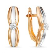 серьги из золота с фианитами бренд Delta