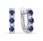 серьги с сапфирами и бриллиантами из белого золота бренд Delta