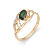 кольцо золотое с изумрудом бренд Алькор