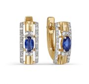 Серьги золотые с сапфирами бренд Delta