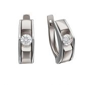 серьги из белого золота бренд Platina