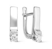 серьги с бриллиантами из белого золота бренд Алькор