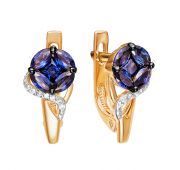 Серьги золотые с сапфирами
