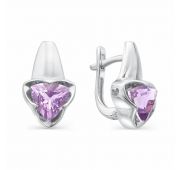 Серьги с аметистом бренд Алькор