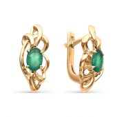 серьги с изумрудами бренд Алькор