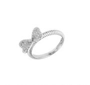 Кольцо бантик из серебра