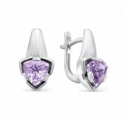серьги с аметистом бренд Алькор