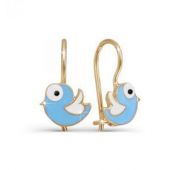Серьги детские птичка