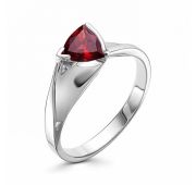 кольцо помолвочное с гранатом бренд Алькор