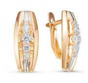 Серьги дорожка с фианитами бренд Delta