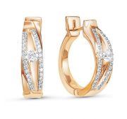 Серьги из золота с фианитами бренд Delta