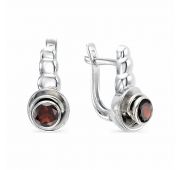 Серьги с гранатом бренд Алькор (Серебро 925)