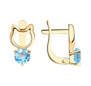 726948 Серьги детские с топазами (Au 585)