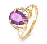 Кольцо из золота с аметистом