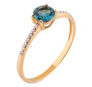 КЛ-26/33738лон т Кольцо с лондон топазом (Au 585)