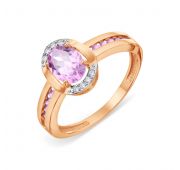 Т147018620--01 Кольцо с аметистом бренд Karatov (ЗОЛОТО)