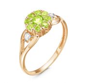 Кольцо из золота с хризолитом