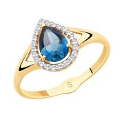 715522л топаз Кольцо из золота с лондон топазом (Au 585)
