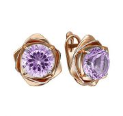 4322002031046 Серьги из золота с аметистом бренд Platina (Au 585)