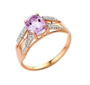 кольцо с аметистом