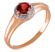 Кл-24/1-737гран Кольцо с гранатом (Au 585)