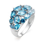 кольцо с топазом и лондон топазом