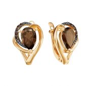 серьги из золота с раух топазом