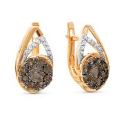 серьги из золота с раух топазом