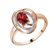 Кольцо из золота с гранатом