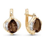 серьги из золота с раух топазом