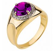 Кл-24/1-710амет Кольцо из золота с аметистом (Au 585)