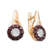 С1220-5353Гр Серьги из золота с гранатом (Au 585)