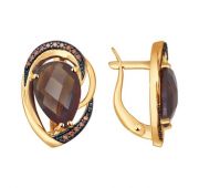 724311 Серьги с раух топазом (Au 585)