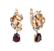 4377002041057 Серьги из золота с гранатом бренд Platina (Au 585)