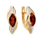 серьги из золота с гранатом