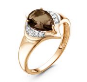 Кольцо из золота с раух топазом