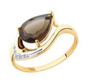 715521раух Кольцо из золота с раух топазом (Au 585)