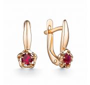 24036-103 Серьги золотые с рубинами бренд Алькор (Au 585)