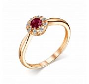 14029-103 Кольцо золотое с рубином бренд Алькор (Au 585)