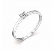 13999-200 Кольцо помолвочное из белого золота бренд Алькор (Au 585)