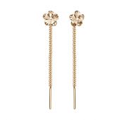 АС432-1812 Серьги продевки цветок (Au 585)