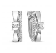 459-2200 Серьги из белого золота с бриллиантами бренд Лето (Au 585)