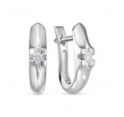 520-2200 Серьги из белого золота с бриллиантами бренд Лето (Au 585)