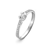 214-1200 Кольцо из белого золота с бриллиантом бренд Лето (Au 585)