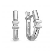 473-2200 Серьги из белого золота с бриллиантами бренд Лето (Au 585)