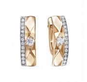 21804018 Серьги с фианитами (Au 585)