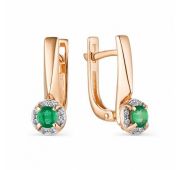 23288-101-3,07 Серьги золотые с изумрудами бренд Алькор (Au 585)