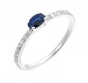 кольцо с сапфиром из белого золота