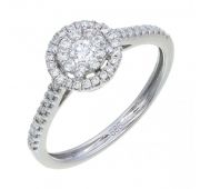 кольцо с бриллиантами из белого золота